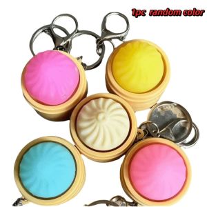 MARGETT ith Steamer Mini Dumplings Squishy Cute Pinch Squeezable Sensory Toy Simulation Pendant Clicker Keychain Party Favors