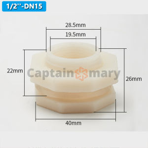 Water Tank Connector ABS 1/2 To 2 Inch Thread Pipe Fitting For Fish Tank Aquarium