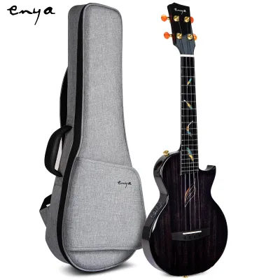 Enya Tenor Ukulele All Mahogany Ukulele with Built-in AcousticPlus Pickup and Deluxe Ukulele Case(EUT-Feather)