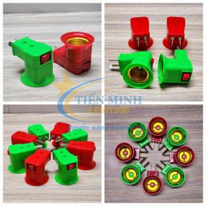 COMBO 20 cái Đui đèn có công tắc nhiều màu đui xoáy E27 tiện lợi dễ sử dụng