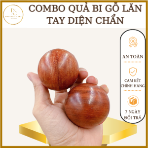 COMBO 2 Quả Bi Lăn Tay Gỗ Cẩm - Mát Xa Giúp Dẻo Tay Chống Mỏi Toàn Diện