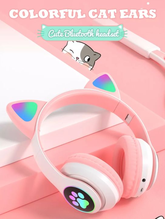 Bumijaya ACC Headset Bluetooth Belajar Gaming Telinga Kucing