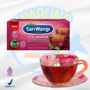 Indonesia Rose Tea Sariwangi Brand 25 Teabags Indonesian Halal Traditional Teh Mawar Herbal Special Tea