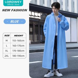 LORDWEY Mens Fashion Fishing Raincoat Long Full Body Rainproof Electromobile Single Ride EVA Rainwear Lengthen Brim Rain Jacket