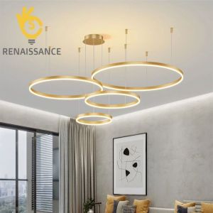 Modern Led Ceiling Chandelier Circular Ring Chandelier Living Bedroom Dining Room Lighting Home Indoor Lighting Decor Chandelier