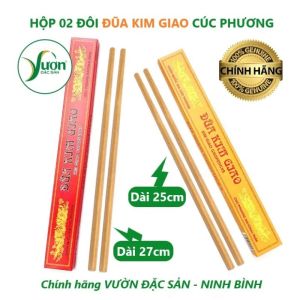 [Hộp 02 Đôi Đũa dài 25cm và 27cm] Đũa Gỗ Kim Giao Cúc Phương Ninh Bình Đũa đũa ăn cơm cao cấp không mốc không cong vênh không hoá chất