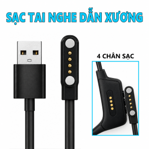 Dây sạc cho tai nghe Nanka Runner Pro/2/3/4/CC3 Cena Xiaoyou X9/X16 Yuanshi K8/X19Pro...4 chân tiếp xúc