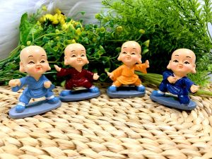 [HCM]Bộ 4 tượng Chú Tiểu Múa Quyền Tai Phật Tài Lộc Phúc Đức ( Hình Thật )