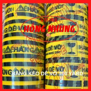 [ Hàng Mới Về] 1 Cuôn Băng Keo Dán Thùng Hàng Dễ Vỡ Loại 100 Yard Hàng Bền Siêu Dính