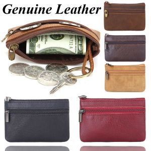 DYJKOUG Fashion Retro Crazy Horse Leather Pocket Lady Storage Bag Clutch Bag Zero Purse Wallet Coin Purse