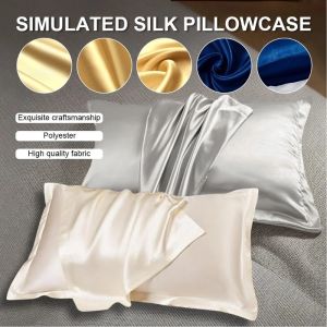 【COD】2PCS/Set Satin Soft Silk Solid Pillowcase 100% Quality Cool Feeling Skin-Friendly size 48x74cm