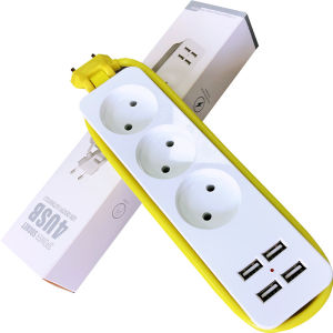 Strip pengisi daya USB ganda colokan perjalanan dengan soket strip usb kabel colokan rumah tangga berdaya tinggi