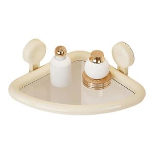 Plastic Bathroom Wall Mount Suction Cup Triangular Organizers With Quick Drainage No Drill Installation for Shower Storage