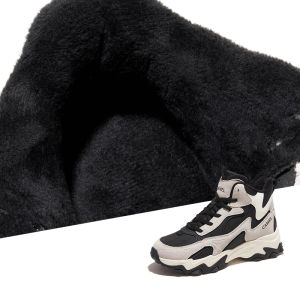 Camel Womens Plus Velvet Winter Hiking Shoes High-topWear-resistant Hiking Boots