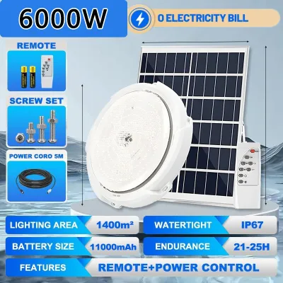 【BUY 1 TAKE 1】Solar Ceiling Light LED Solar Lights Outdoor Waterproof Indoor Led Light With Remote Automatic lighting Solar Street Light With Solar Panel Garden Lamp Room Night Light Bulb For Courtyard Automatic With Remote Control
