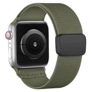 Magnetic Nylon Loop for Watch Ultra 1/2 Band 46mm 40mm 41mm 45mm 44mm 49mm 38mm 42mm Women Men Stretchy Elastic Strap Sport Wristband for Watch Series 10 9 8 7 se 6 5 4 3