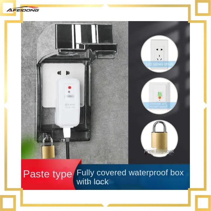 Type 86 Self-Adhesive Electrical Outlet Cover Box with Lock, Waterproof ...