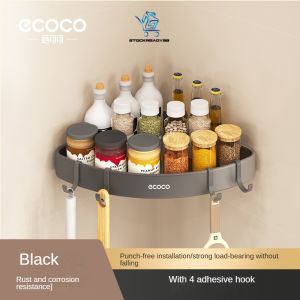 SR99. ECOCO Space Aluminum Wall Corner Shelf for Kitchen and Bathroom Triangle Storage Rack No Drilling Required
