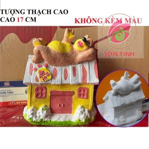 Tượng thạch cao Gấu vui vẻ S2 (Không kèm màu) Bé Tô Màu Tô Tượng trò chơi trẻ em