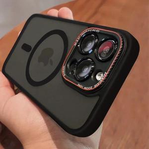 Luxury Matte Bumper Magnetic Clear Case For iPhone 16 17 15 14 13 12 Pro Max For Magsafe Wireless Charger Lens Protection Cover