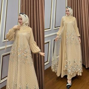 Clarisa Dress Ceruty Babydoll Gamis Wanita Terbaru 2025 OOTD Kondangan Pesta Pernikahan Baju Wanita Elegan Mewah Kekinian