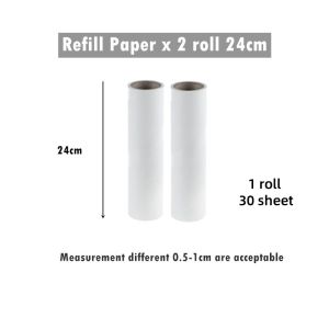 【Woody】 Long Handle Sticky Hair Rod Roller Floor Mops Tearable Clothes Carpet Hair Remover Manual Sticky Cleanable Dust Collecto