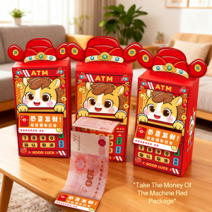 2026 Prosperous Year of the Horse Red Packet ATM Cash Machine for Celebrations and Family Gatherings - Good Luck and Festive Spirit