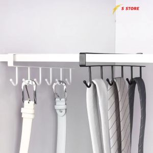 Thanh 6 Móc Treo Nhà BếpGiá Sắt Kẹp Tủ Bếp Có 6 Móc Treo Tiện Dụng 6 Móc Giữ Cốc Treo Tủ BếpMóc Treo Đồ Đa Năng