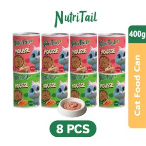 8PCS NutriTail Cat Food 400g Wet Food Cat Food for Kitten Cat Treats Immune Support Strong Bone Pet Food 4Flavors mixed