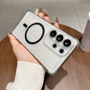 Shockproof Liquid Silicone Case For Samsung Galaxy S26 S25 S24 S23 S22 Ultra Plus For Magsafe Magnetic Translucent Soft Shell