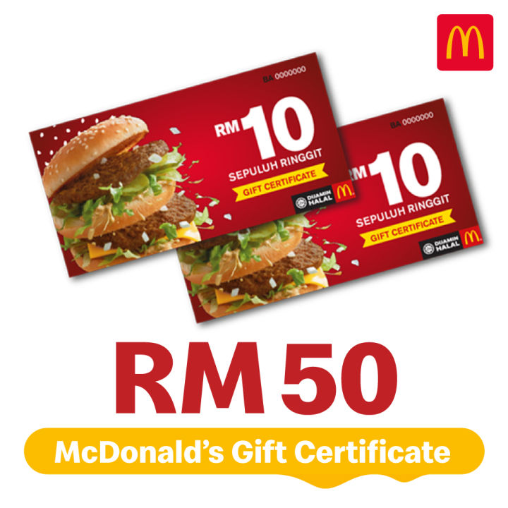 McDonald's Gift Certificate RM50 | Lazada