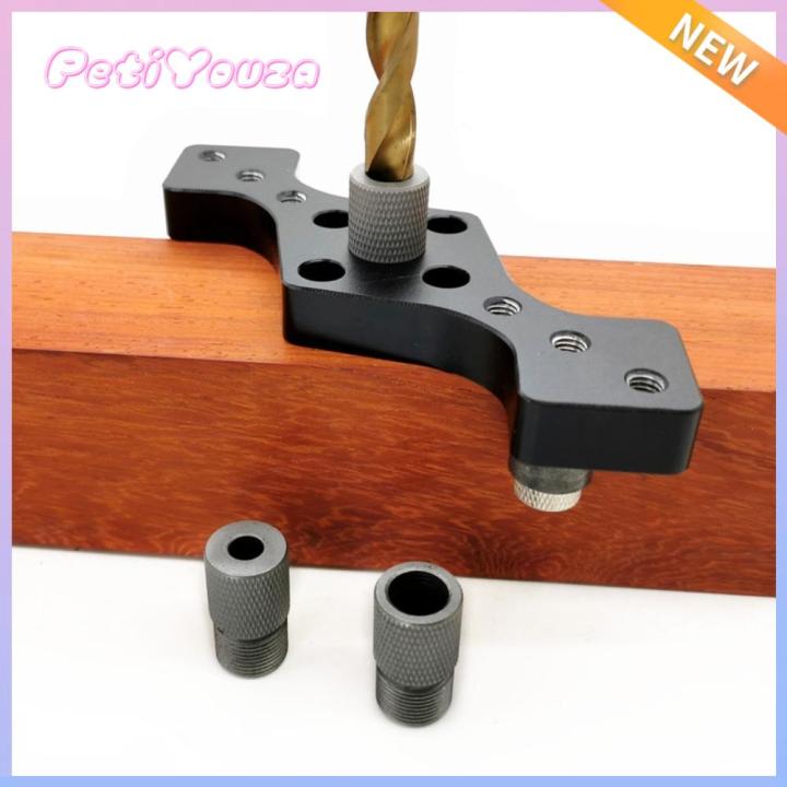 PETIYOUZA 6/8/10mm 3-Hole Locator Drill Bit Woodworking Vertical Pocket ...