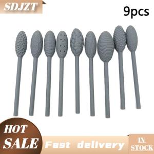 SDJZT Kết cấu công cụ Bộ cho nghệ thuật đất sét hình bầu dục Đất Sét mô hình mô hình con lăn kit đất sét kết cấu cán Emboss kẻ sọc tay con lăn mô hình gậy cho tự làm thủ công (đầu đơn đôi đầu)