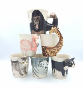 แก้วน้ํา แก้วมัค แก้วหูสัตว์ แก้วเซรามิค คละแบบ ขนาด 11 ออนซ์ (325 มิลิลิตร) มี 6 แบบ