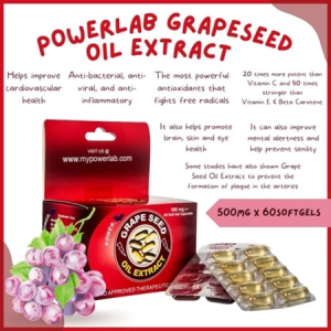 Grapeseed Oil Extract 60 softgels by Power Lab Original Products