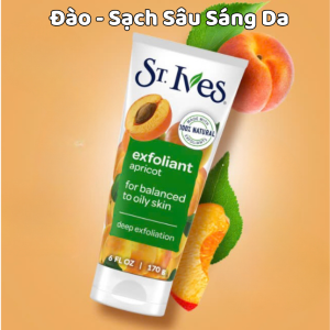 Sữa rửa mặt tẩy tế bào chết St Ives trà xanh  đào [ Mẫu Mới ] 170g Giúp làm đều màu da và sáng da Hàng Chuẩn Công Ty.