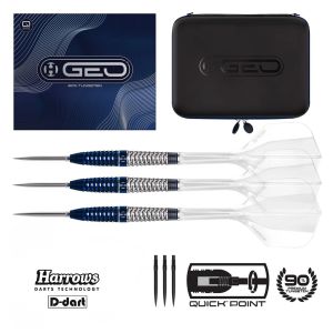 HARROWS STEEL TIP DARTS - 23G/24G Geo Torpedo 02 (QP) QUICK POINT 90% TUNGSTEN STEEL TIP DART SET