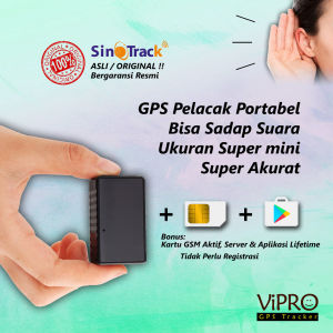 GPS Portabel Super Mini Pelacak Kendaraan - Orang - Hewan - Barang - bisa dengar Suara + Kartu & Aplikasi