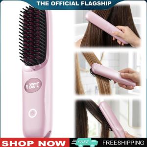【New Arrival】 Portable Straightening Comb USB Charging Mini Hair Straightening Irons Fast Heating with Negative Ion for Travel Frizz-Free Gift