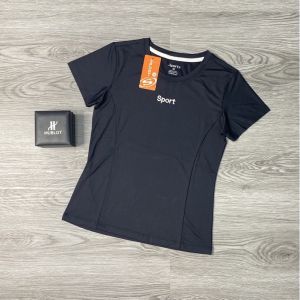 A048 - Áo cộc tay trơn Sport thể thao tập gym yoga nữ vải thun lạnh 4 chiều