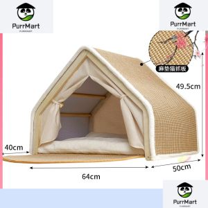 Oversized Cat Tent Cat Nest Cat House 2 In 1 Cat Scratching Board Cat House