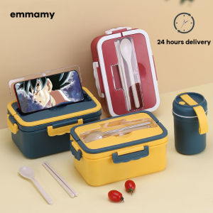 EmmAmy Portable Lunch Box Microwave-heated Bento Box New With Lid Fresh-keeping Box