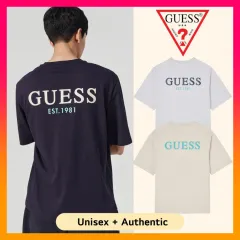 100 Authentic Guess Korea Unisex triangular Overfit T shirt 8 Colors Lazada Singapore