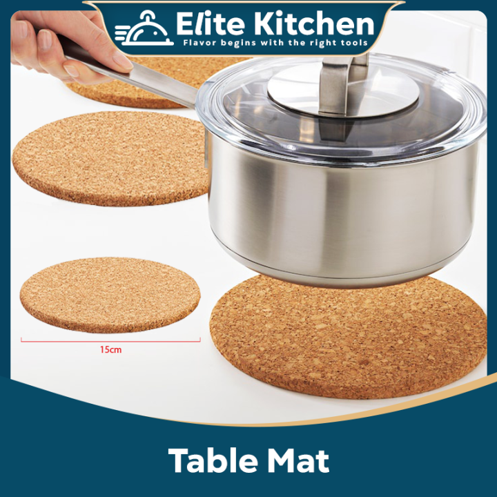 Elite Kitchen Anti Panas Non Slip Heat Insulation Cork Coaster Table