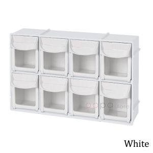 MUMU Style Desktop 8 Bins Modular Tip-Out Bins Interlocking Stackable Flip Out Box Tilt Bin Dental Storage Organizer