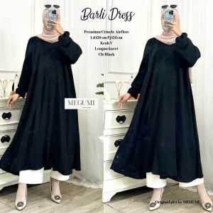 Baju Midi Dress Terbaru Barli Bahan Crinkle Airflow Pakaian Muslimah Dewasa