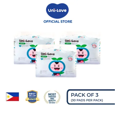 UniLove Slim Fit Baby Pants 30s (Large) Pack of 3 - Hypoallergenic | Super Absorbent | Ultrasoft | Neutralizes PH Level | Double Leakguard | Pants type | Breathable