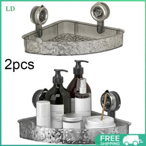 COD [Free Shipping] Bathroom Organization Wall Caddy with Suction Cup Toothbrush Holder Multi-Functional Clear Shelf