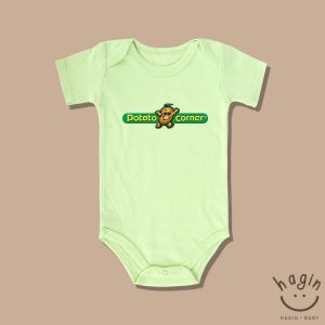 Bộ đồ liền thân cho bé theo chủ đề thực phẩm hình khoai tây dùng để đánh dấu các cột mốc phát triển của bé chất liệu 100% cotton.