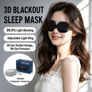 SPOUT Adjustable Sleep  3D Sleep  Soft Fabric Light Blocking Blackout Sleep   Storage Case Sleeping Eye Cover Contoured Eye